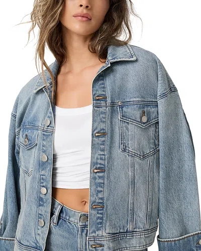 Vuori Cotton Blend Denim Trucker Jacket In Blue