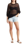 Vyb Oversize Crochet Cover-up Tunic In Black