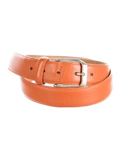 Pre-owned W. Kleinberg Leather Waist Belt In Orange