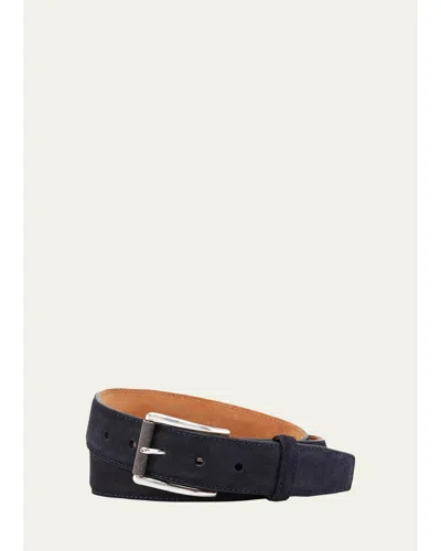 W. Kleinberg Men's Suede Belt In Neutral
