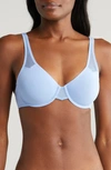 Wacoal Women's Body By 2.0 Mesh-detail Underwire Bra 851315 In Blue Hydra