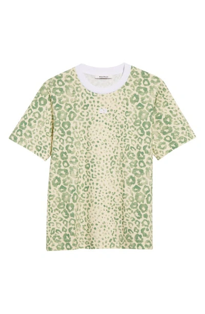 Wales Bonner Original Cotton T-shirt In Green Leopard