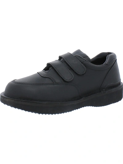 Walkabout Mens Leather Comfort Athletic And Training Shoes In Black