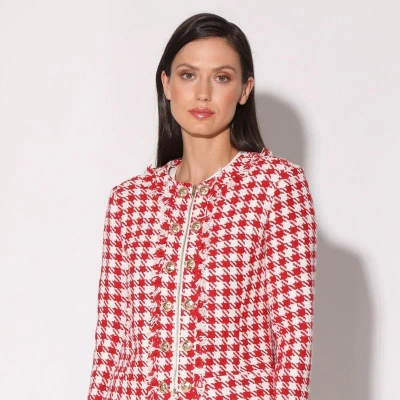 Walter Baker Women's Brittany Plaid Fringe Jacket In Picnic Tweed Red