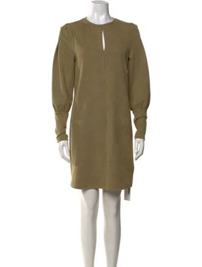 Pre-owned Walter Baker Crew Neck Mini Dress In Green