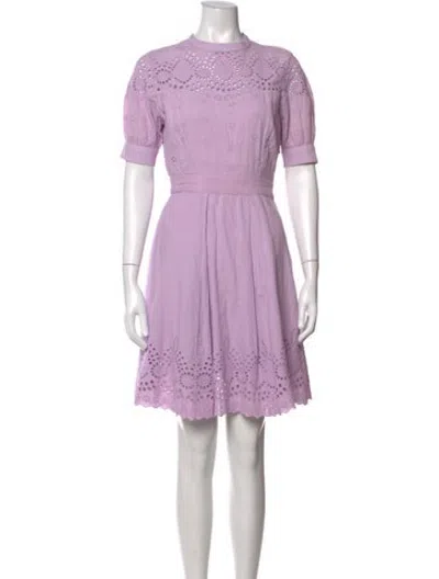 Pre-owned Walter Baker Lace Pattern Mini Dress In Purple