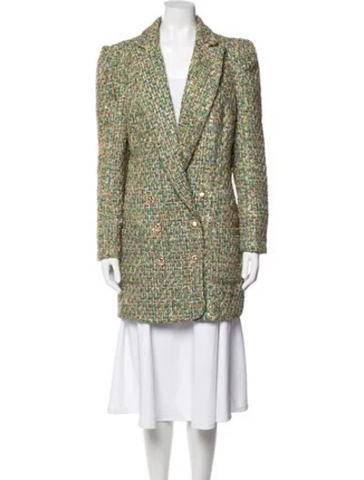Pre-owned Walter Baker Tweed Pattern Coat In Green