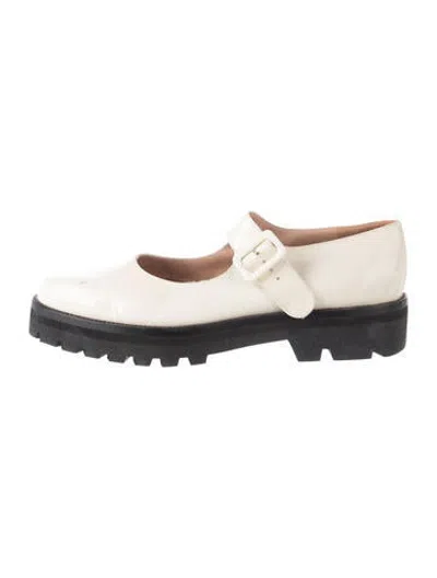 Pre-owned Walter Steiger Patent Leather Mary Jane Flats In Neutrals