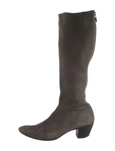 Pre-owned Walter Steiger Suede Boots In Brown/grey