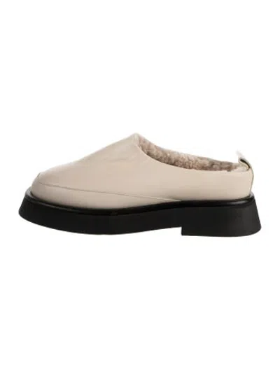 Pre-owned Wandler Leather Mules In Neutrals