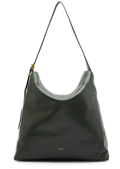 Wandler Marli Large Colour-blocked Tote In Dark Green