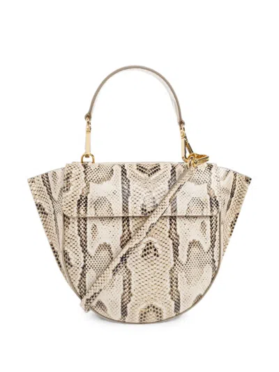 Wandler Mini Hortensia Snakeskin-effect Tote Bag In Neutral