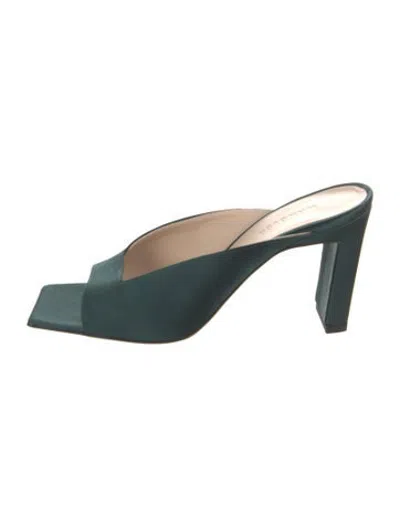 Pre-owned Wandler Satin Slides In Green