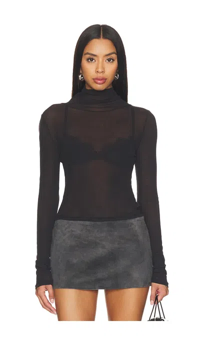 Wao Long Sleeve Turtleneck In Black