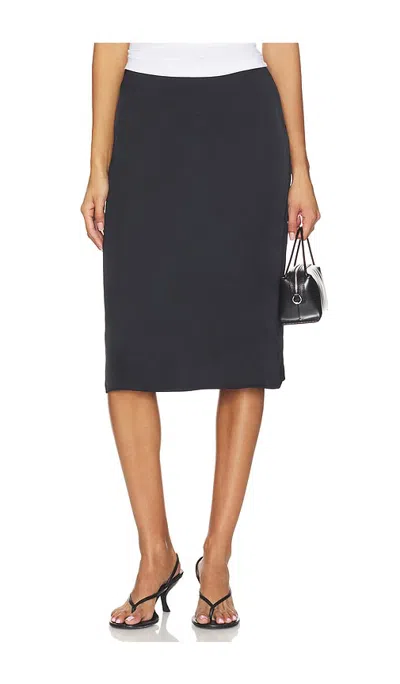 Wao Midi Slip Skirt In Black
