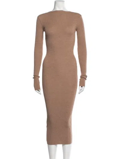 Pre-owned Wardrobe.nyc Merino Wool Midi Length Dress In Brown