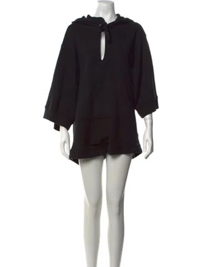 Pre-owned Warm Tie Neck Romper In Black