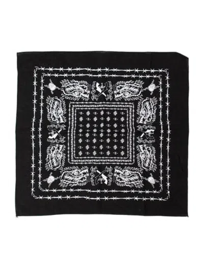 Pre-owned Warren Lotas Graphic Print Scarf In Black