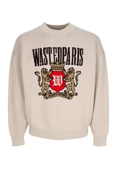 Wasted Paris Men's Sweater Crest Crewneck Sahara In Brown