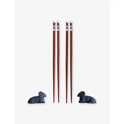 Waterford Year Of The Ram Chopstick & Rests Set Of Two