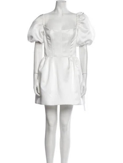Pre-owned Watters Square Neckline Mini Dress W/ Tags In Neutrals
