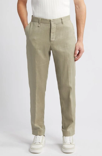 Wax London Smart Linen Pants In Pale Khaki