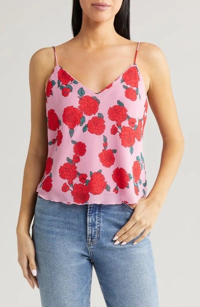 Wayf Jacqueline Floral Camisole In Pink Roses