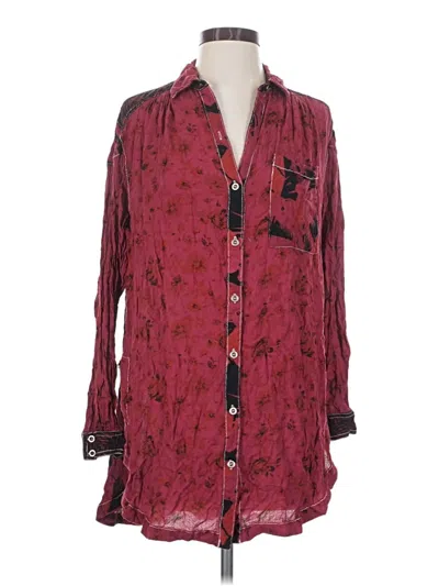 Pre-owned We The Free Long Sleeve Blouse In Burgundy