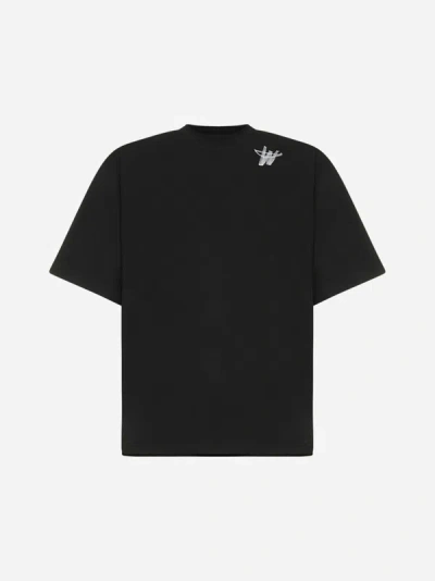 We11 Done Logo Cotton T-shirt In Black