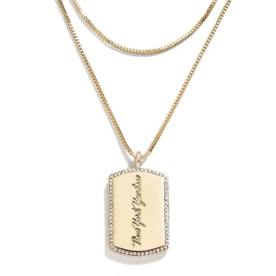 Wear By Erin Andrews X Baublebar New York Yankees Dog Tag Necklace In Gold