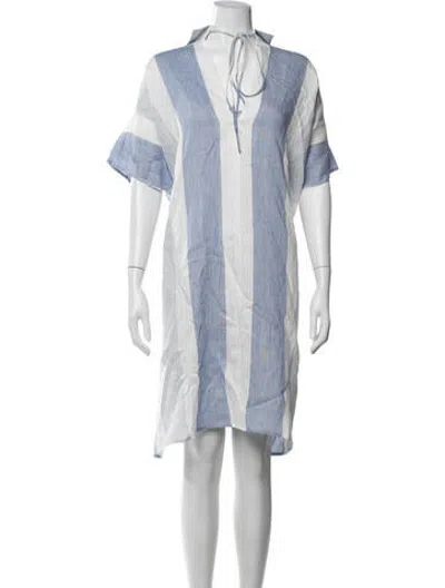 Pre-owned We-ar4 Linen Mini Dress In Blue