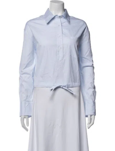 Pre-owned We-ar4 Long Sleeve Button-up Top In Blue