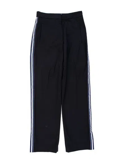 Pre-owned We-ar4 Striped Straight Leg Pants In Black