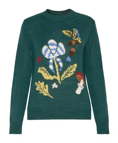 Weekend Max Mara Alpaca And Wool-blend Yarn Sweater In Deep Green