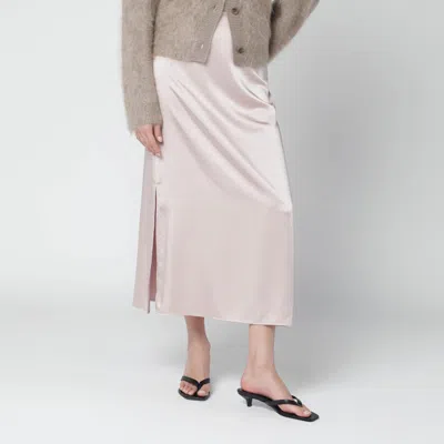 Weekend Max Mara Blush Satin Midi Skirt In Blue