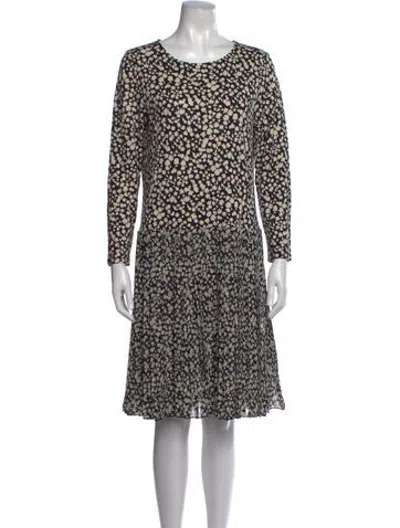 Pre-owned Weekend Max Mara Floral Print Midi Length Dress In Black