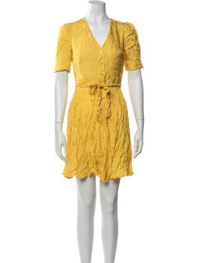 Pre-owned Weekend Max Mara Floral Print Mini Dress In Yellow