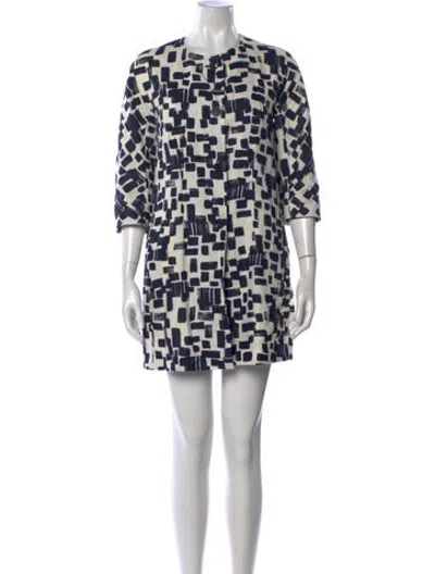Pre-owned Weekend Max Mara Linen Mini Dress In Blue