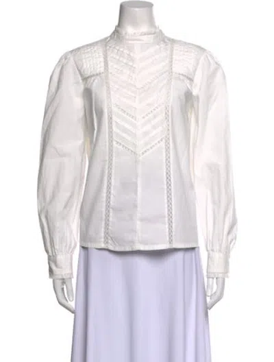 Pre-owned Weekend Max Mara Long Sleeve Blouse In White