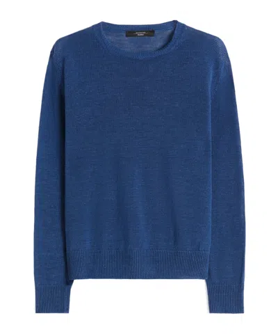 Weekend Max Mara Long-sleeved Sweater In Blue