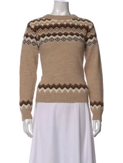 Pre-owned Weekend Max Mara Patterned Crew Neck Sweater In Neutrals
