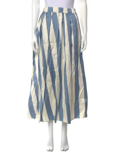 Pre-owned Weekend Max Mara Silk Midi Length Skirt In Blue