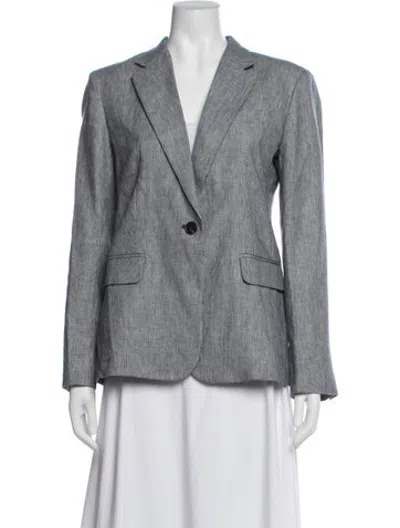 Pre-owned Weekend Max Mara Striped Blazer In Grey