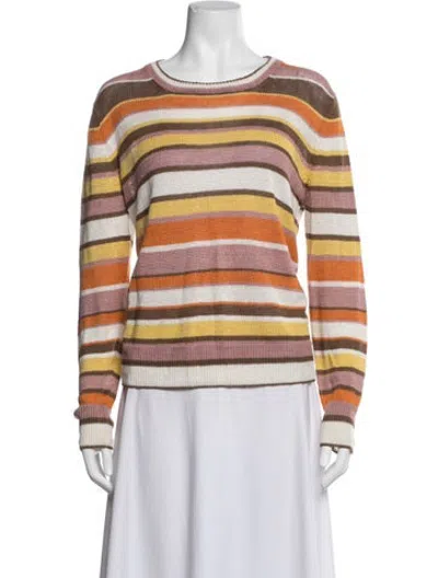 Pre-owned Weekend Max Mara Striped Crew Neck Sweater In Multicolor