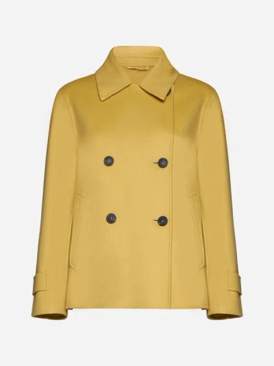 Weekend Max Mara Virgin Wool-blend Jacket In Yellow