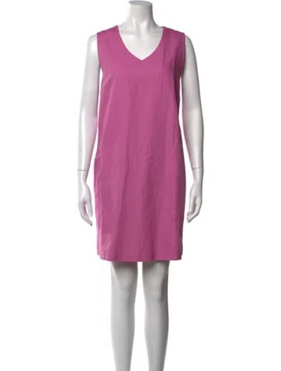 Pre-owned Weekend Max Mara V-neck Mini Dress In Purple