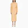 Weekend Max Mara White Striped Cotton Chemisier Dress In Orange