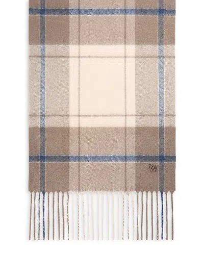 Weekend Max Mara Wkacatone Tartan Inspired Cashmere Scarf In Brown