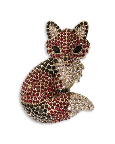 Weekend Max Mara Wkaperle Rhinestone Fox Brooch In Gold
