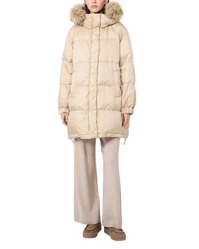 Weekend Max Mara Wkdanfora Down Quilted Hooded Coat In Brown